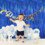 GOER 3.2 ft x 8.2 ft Metallic Tinsel Foil Fringe Curtains Party Photo Backdrop Party Streamers for Birthday,Graduation,New Year Eve Decorations Wedding Decor(1 Pack,Shiny Blue)