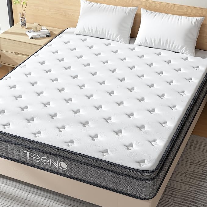 Full Mattress 10 Inch | Hybrid Mattresses Full Size in a Box | Medium Firm Memory Foam and Individual Pocket Springs | Fiberglass Free Bed Mattres | Breathable | CertiPUR-US