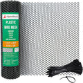 AlpineReach Plastic Wire Mesh 1.3ft x 10ft (15.7" x 120") Fence Roll with Zip Ties - Ideal for Poultry, Dogs, Rabbit Barrier & Gardening, Durable Chicken Mesh, Versatile Rigid Fencing & Netting, Black