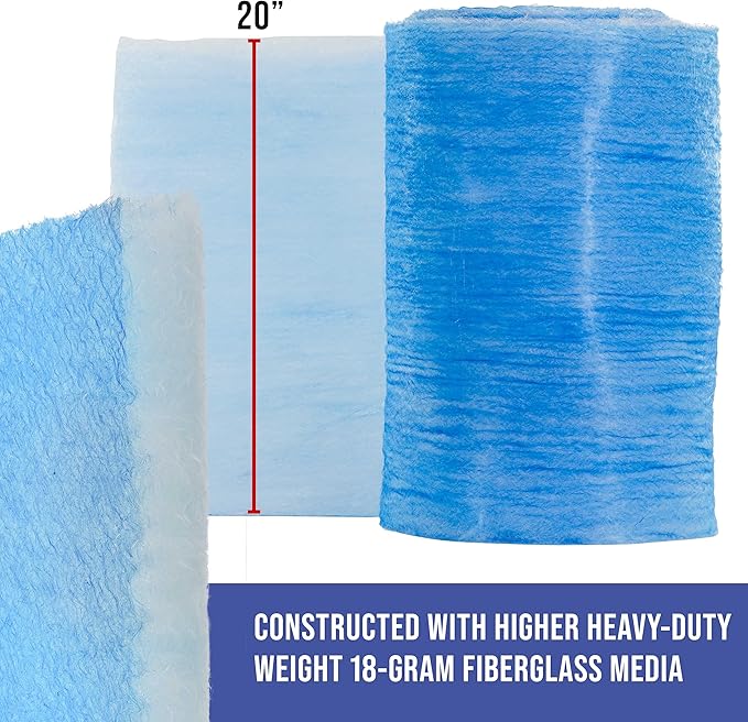 Master Elite Premium Paint Spray Booth Exhaust Filter Roll, 20.5" x 300' - 18 Gram Heavy-Duty Fiberglass Paint Arrestor - Captures Traps Overspray Paint Particles in Auto Car Autobody Refinish Booths