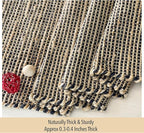Chardin home Natural Jute Table Runner 13x36 Inch – Vintage Boho Rustic Table Decor – Handwoven Table Runner in Natural Jute and Black – Farmhouse Dining or Console Table Accent