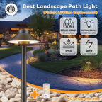 Outdoor Brass Pathway Lights, Warm & Neutral White Adjustable Low Voltage Landscape Path Lighting, 12v Walkway Light LED Waterproof, Bronze for Outside Garden Yard with G4 Bulb (4 Pack)