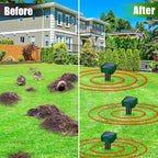 2026 New Mole Repellent Solar Powered, IP65 Waterproof Ultrasonic Gopher Repellent Snake Repellent for Yard Lawn Garden, Groundhog Vole Chipmunk Armadillo Squirrel Rodent Deterrent Stakes,8 Pack