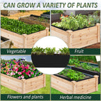 FULEIYA 1PCS Raised Garden Bed Liner Fabric Raised Garden Bed Breathable Drainage Rectangle Grow Bags with Handles Fabric Garden Bed for Outdoor Garden Bed Holds Soil - 4ft x 2ft x 1ft