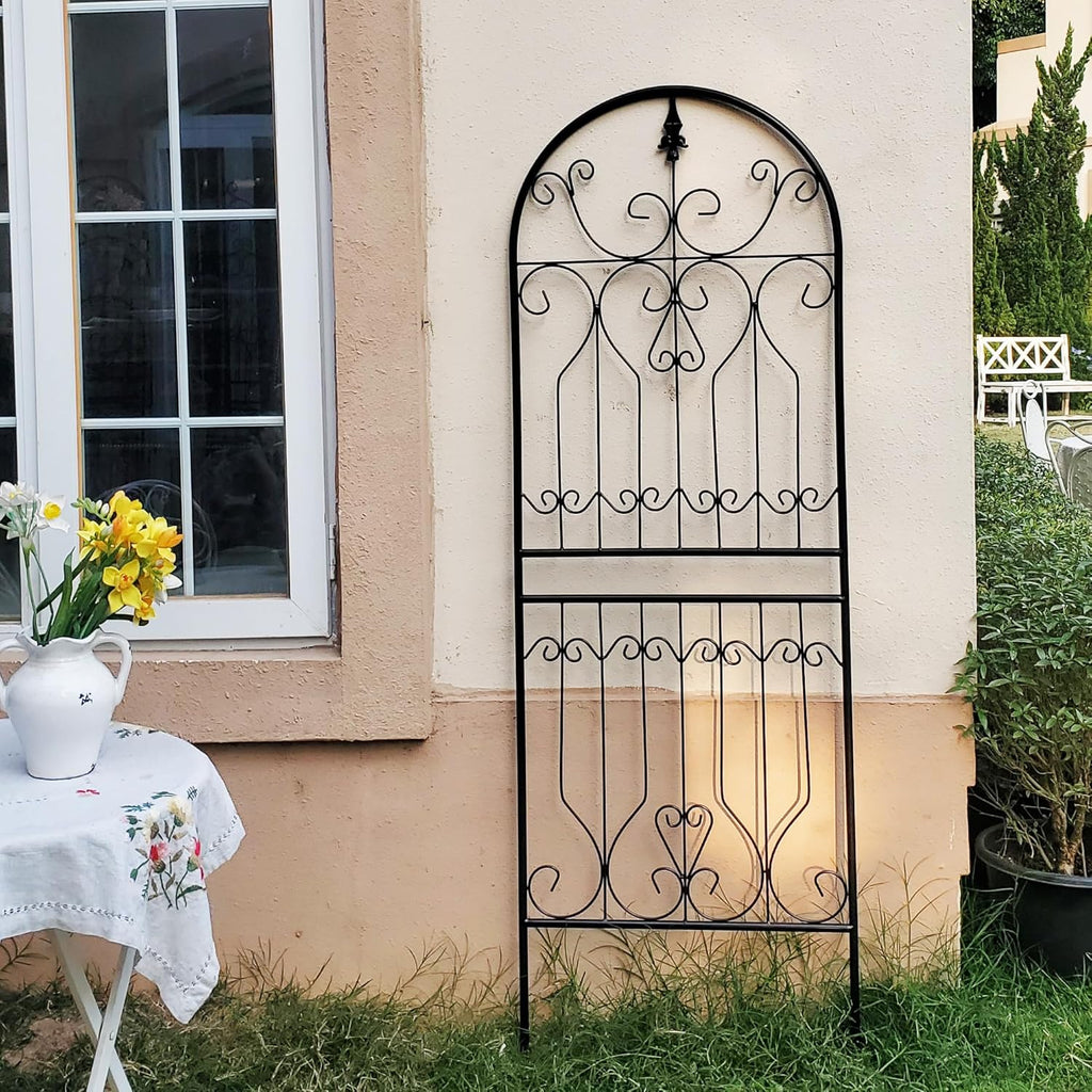SCENDOR Trellis for Climbing Plants 70.8" H x 24.5" W Metal Premium Quality Material Rust-Resistant Climbing Frame Stylish Garden Addition Outdoor Roses Vine Ivy Clematis Trellises Black 1 Pack