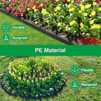 Bonviee 1.5” x 100’ Landscape Edging Kit, Garden Edging Coil with 150 Pcs Spikes, No Dig Lawn Border Design