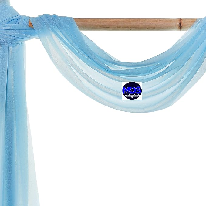 MDS Halloween Chiffon Draping Fabric - 1 Panel, 30" Wide x 20ft Long - Sheer Spooky Arbor & Canopy Drapery for Haunted House Backdrops, Party Ceilings, DIY Costumes & Themed Events - Turquoise