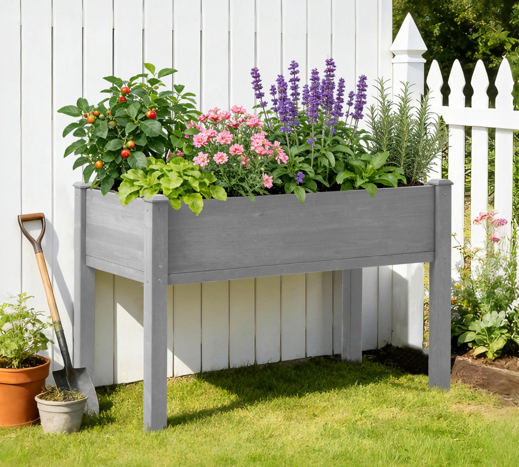 Raised Garden Bed with Legs, 48×24×30 Cedar Wood Elevated Planter Box