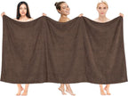 Cotton Paradise 100% Cotton 40x80 Oversized Bath Sheet, Extra Large Turkish Bath Towels for Bathroom, Brown Bathsheet