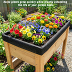 EcoBrisa 2PCS 63 * 83IN Raised Garden Bed Liner, Non Woven Fabric for Large Veg Trough, Cuttable Plant Liner Keeps Soil Contained & Water Drainage for Outdoor Planter Veg Trough