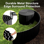 Land Guard Corrugated Garden Edging Border, 6"×25' Landscape Paver Edging, Tall Landscape Edging, Fence for Garden, Flower Bed, Lawn and Landscape Edging (Black)