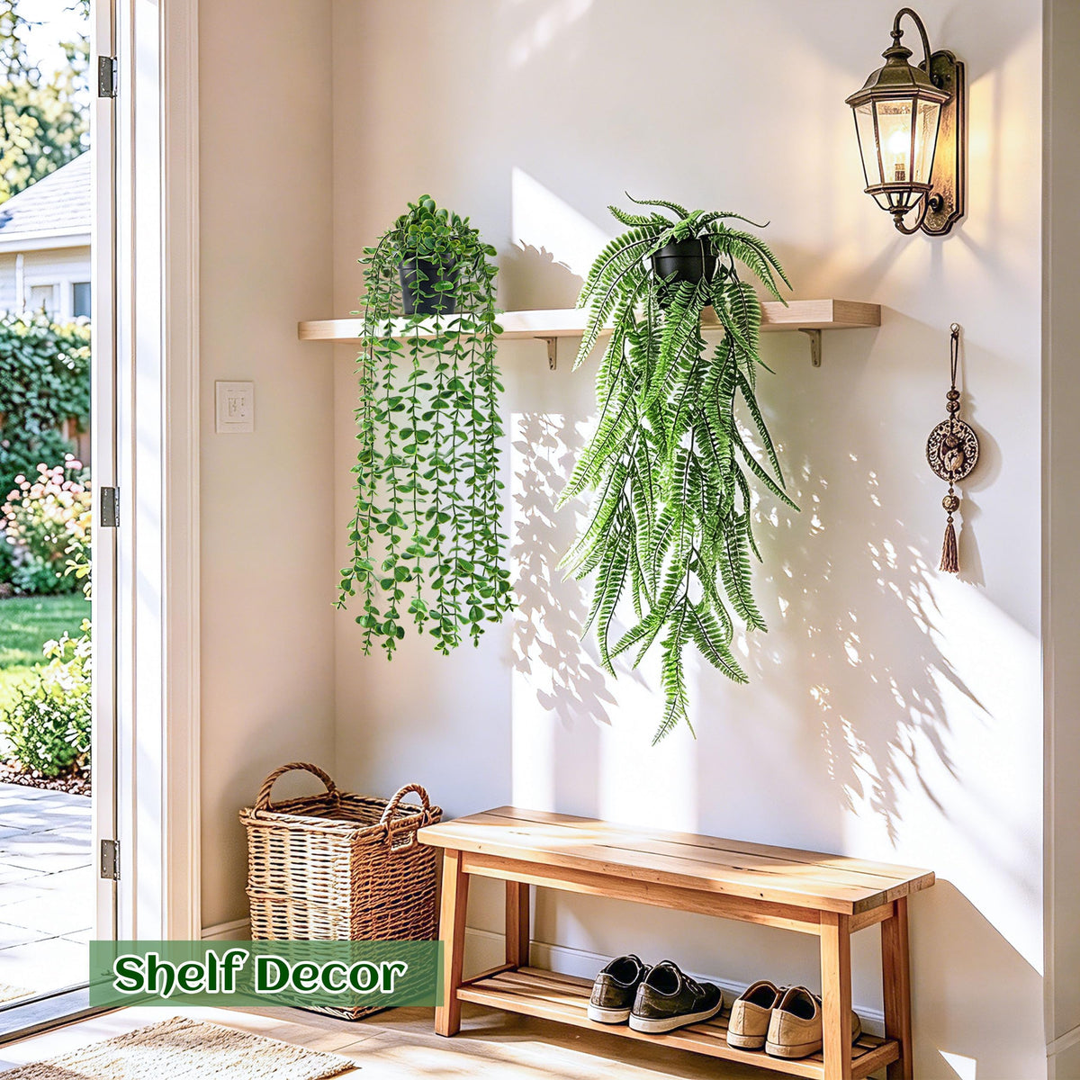 Der Rose 4Pcs Fake Hanging Plants with Lush Cascading Greenery