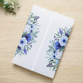 PONATIA 50 PCS Vellum Jackets for 5x7 Invitation Cards - 135GSM Royal Blue Flowers Vellum Sleeves, Transparent Gift Card Jackets