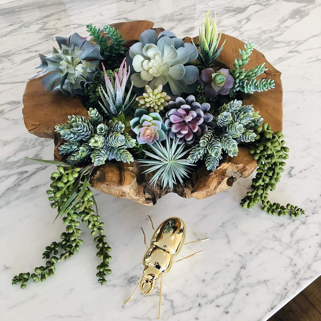 Artificial Succulents - 15 Pack - Premium Unpotted Succulent Plants Artificial - Realistic Textured Succulents - Fake Succulent Plants for DIY - Feaux Faux Cactus Plant Bulk
