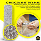 Chicken Wire 36 in x 150 FT x 2” Mesh x 20GA | Poultry Wire Netting | Hot Dipped Galvanised | Hexagonal Galvanized Mesh for Chicken Coop, Rabbit Cage, Fence Barrier PM36x150x2
