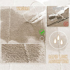 Yimobra Memory Foam Bath Mat, Super Soft Absorbent Bathroom Rug Non Slip 24x17 Inch, Quick Dry, Machine Washable Floor Carpet for Tub Shower, Home Decor Accessories, Beige