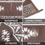 HiiARug Outdoor Rug for Patios Clearance 5'x7' Outdoor Plastic Straw Rug Waterproof Patio Camping Rug Reversible RV Mat Outdoor Area Rugs for Outdoors, RV, Patio, Backyard, Deck, Camping