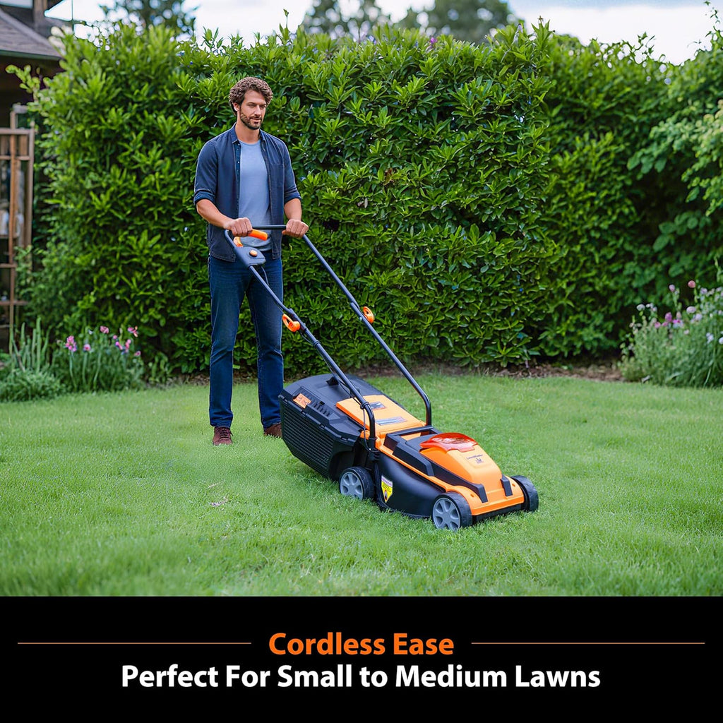 LawnMaster 24VMWBL 24V Max 13-inch Cordless Lawn Mower and Cordless Leaf Blower Combo with 2x4.0Ah Batteries and Charger