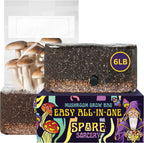 6 LB All-in-One Mushroom Grow Bag: Up to 48oz of Mushrooms! Nutrient-Enhanced, Injection Port, Just Add Your Own Spores & Grow Like Magic (6 LB Bag)
