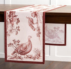 Maison d' Hermine Table Runner 100% Cotton Single Layer Table Runners 60 inches Long for Thanksgiving Christmas Decorations Home Kitchen Dining Party Wedding (Holy Jouy - Brown, 14.5" x 60")