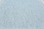 Unique Loom Outdoor Border Collection Area Rug - Soft Border (8' x 11' 4" Rectangle, Aquamarine/ Ivory)