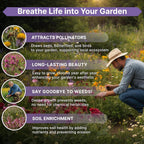 Organo Republic 23 Wildflower Seeds Annual & Perennial Mix for Indoor & Outdoors, Attract Birds & Butterflies 100,000+ Non-GMO, Heirloom Garden Seeds, 4oz Packet for Growing Wild Flowers