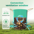 4 Pack 15 Gallon Potato Grow Bags,PE Garden Planter Bag with Breathable Screen Window Reinforced Handles for Potatoes Tomatoes Carrots Onions