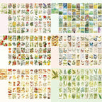 9 Sets 450 Sheets Washi Stickers for Journaling, Plants Fruit Flowers Butterfly Shell Boho Stickers Vintage Aesthetic Scrapbook Sticker for Bullet Journal Art Diary Card Craft Gifts Planner Notebook