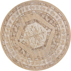 Unique Loom Outdoor Traditional Collection Area Rug - Valeria (7' 10" Round, Natural/ Ivory)