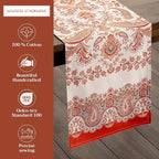 Maison d' Hermine Table Runner 100% Cotton Double Layer Table Runners 108 inches Long for Thanksgiving Christmas Decorations Home Kitchen Dining Party Wedding (Cachemire, 14.5" x 108")