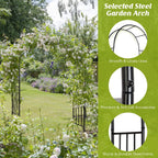 S AFSTAR Metal Garden Arch, 7.2ft/86 Outdoor Arbor for Various Climbing Plant Flower, Arch Trellis for Wedding Garden Bridal Party Festival Decoration, Easy-to-Assemble