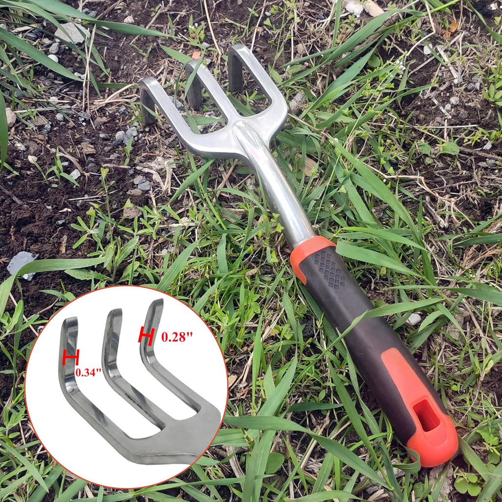 Garden Tools Set, 5 Piece Aluminum Hand Tool Kit with Ergonomic Handle, Heavy Duty Gardening Tools Include Hand Trowel, Transplant Trowel, Hand Rake, Weeder and Shears (Orange)