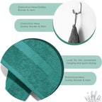 100% Cotton Bath Towel Set of 18-4 Bath Towels, 6 Hand Towels, 8 Wash Cloths, Sustainable, Soft, Highly Absorbent, Combed Cotton 18 Piece Set for Hotels, Spa, Bathroom, Dorm, Teal
