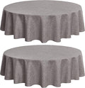 Fitable Linen Textured Tablecloths 60 Inches Round - 2 Pack Faux Burlap Table Clothes for Kitchen, Dining Room, Party, Farmhouse, Outdoor (Great for 20"-48" Round Tables, Stone)