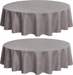 Fitable Linen Textured Tablecloths 60 Inches Round - 2 Pack Faux Burlap Table Clothes for Kitchen, Dining Room, Party, Farmhouse, Outdoor (Great for 20"-48" Round Tables, Stone)