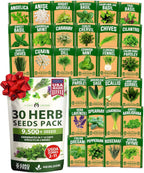 HOME GROWN 30 Herb Seeds for Planting 9,500+ Non-GMO Heirloom Seeds | Extra Large Variety Pack Herb Kit – Indoor Outdoor & Hydroponic | Culinary Seed Set | Grow Your Own Herbs | Gardening Gift