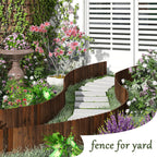 3PACK, 12FT Total Length Wood Garden Edging Border Wooden Garden Fence No Dig Landscape Edging Decorative Flower Bed Border Courtyards Planting Tree Fence Patio Path Edging -11.8" H x 48" L