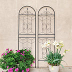 2 Pack 71x20in Garden Trellises with Black Metal Coating, Trellis for Climbing Plants Outdoor, Roses, Vines, Flowers, and Vegetables.