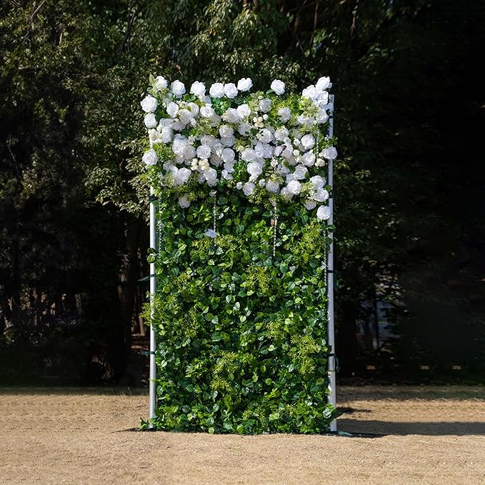 Artificial Flower Wall Panels, Luxury 5D Silk Floral Backdrop Decor for Wedding Celebrations, Festive Party and Home Decorating, Quick Assembly and Storage, Both Eco ＆ Pet Friendly, 4 ft*8ft.
