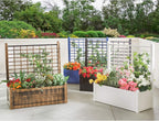 BrylaneHome Outdoor Freestanding Climbing Flower Plant Box with Trellis Planter Patio Deck Yard - Cornflower Blue