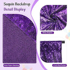 SquarePie Sequin Backdrop Curtain Not See Through Thick Glitter Background for Party 10FT x 10FT Purple