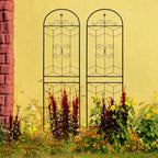 Metal Garden Trellis Rustproof Trellis for Climbing Plants Outdoor Flower Support (Black-4 Pack, 86.7"x19.7")