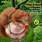 Bird Feeders for Outdoors 15" 6 Ports Chew-Resistant, Copper-Plating, 1PK