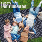 OLANLY Waterproof Outdoor Rug 5x8 ft Clearance, Reversible Outdoor Plastic Straw Rug, RV Mat, Indoor Outdoor Carpet for Patio, Camping, Balcony, Deck, Backyard, Black & Grey