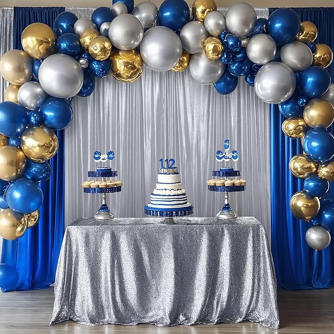 20ftx10ft Silver Sequin Backdrop Curtain for Parties, Wrinkle Free 4 Panels 5x10FT Glitter Photo Backdrop Drapes Shimmer Back Drop Cloth for Wedding Birthday Christmas Photography Background