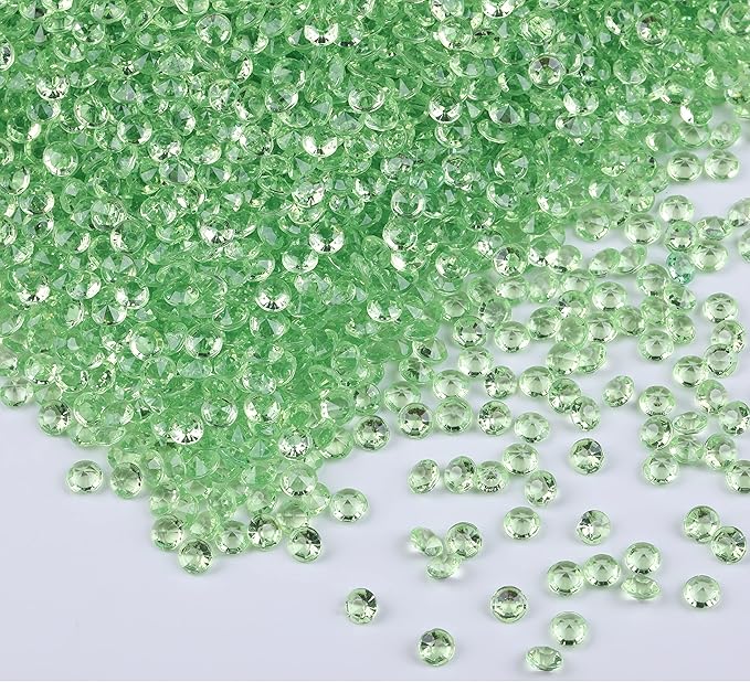 10000 pcs/Pack Wedding Table Scatter Confetti Crystals Acrylic Diamonds Vase Fillers 4.5 mm Rhinestones for Wedding, Bridal Shower, Vase Beads Decorations (Light Green)