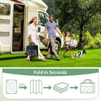 GENIMO 10 ' x 14 ' Outdoor Rug Waterproof for Patio Decor, Foldable Reversible Plastic Straw Area Rugs Mat for Camper, Outside Carpet for Rv, Deck, Porch, Picnic, Beach, Balcony, Black & Grey