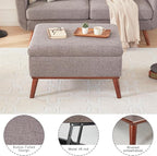 Kingfun 65" W Loveseat Sofa with Ottoman Coffee Table, Mid Century Modern Decor Love Seat Couches and Ottoman with Storage for Living Room, Button Tufted Upholstered Love Seats Furniture Set, Grey