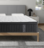 Queen Mattresses,14 Inch Queen Size Mattresses in a Box,Memory Foam Hybrid White & Black Mattress with Provide Support and Improve Sleep,Pressure Relief,Medium Firm