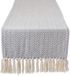 DII Woven Basic Tabletop Collection, Chevron Table Runner, 15x108, Stone Blue